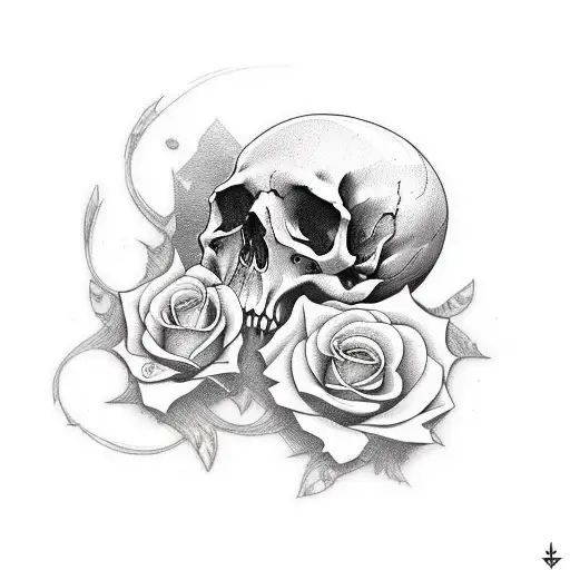 Incorporate the programmer occupation with the passion for skulls and roses in a tattoo design tattoo design idea