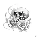 Incorporate the programmer occupation with the passion for skulls and roses in a tattoo design tattoo design idea