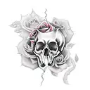 Incorporate the programmer occupation with the passion for skulls and roses in a tattoo design tattoo design idea