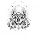 Incorporate the programmer occupation with the passion for skulls and roses in a tattoo design tattoo design idea