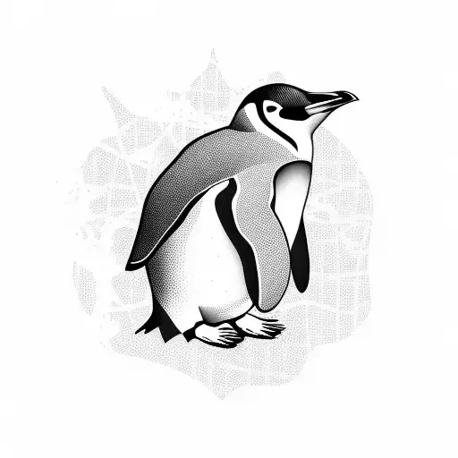 tribal penguin tattoo