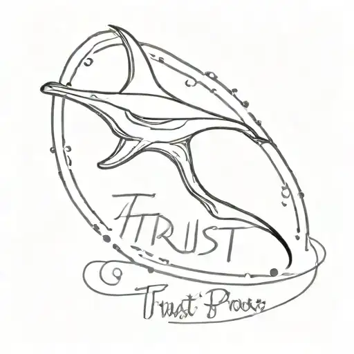 Stingray with a phrase that says Trust in the process tattoo design idea