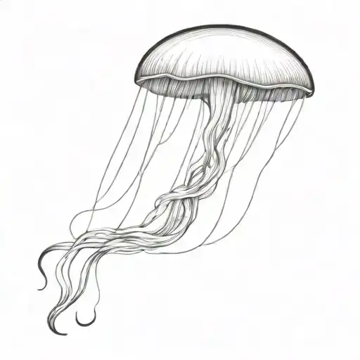 Animal jellyfish with a phrase that says Trust in the process tattoo design idea