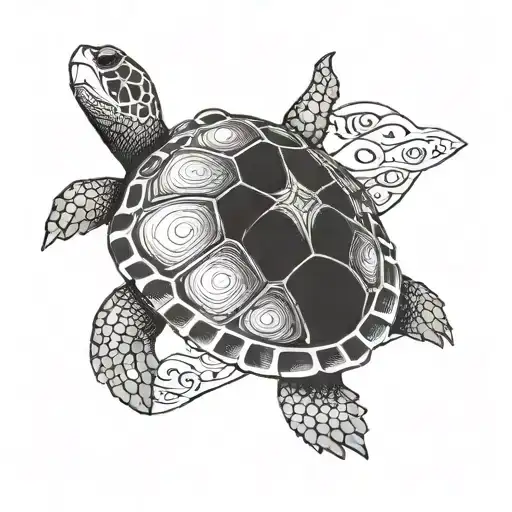 turtle with a phrase that says Trust in the process tattoo design idea