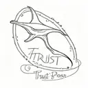 Stingray with a phrase that says Trust in the process tattoo design idea
