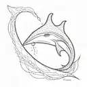 Stingray with a phrase that says Trust in the process tattoo design idea