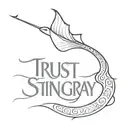 Stingray with a phrase that says Trust in the process tattoo design idea