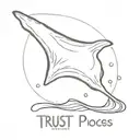 Stingray with a phrase that says Trust in the process tattoo design idea