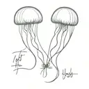 Animal jellyfish with a phrase that says Trust in the process tattoo design idea