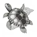 turtle with a phrase that says Trust in the process tattoo design idea