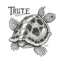 turtle with a phrase that says Trust in the process tattoo design idea