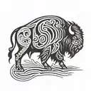 bison side profile tattoo design idea
