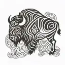 bison side profile tattoo design idea