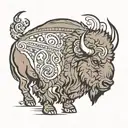 bison side profile tattoo design idea