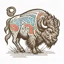 bison side profile tattoo design idea