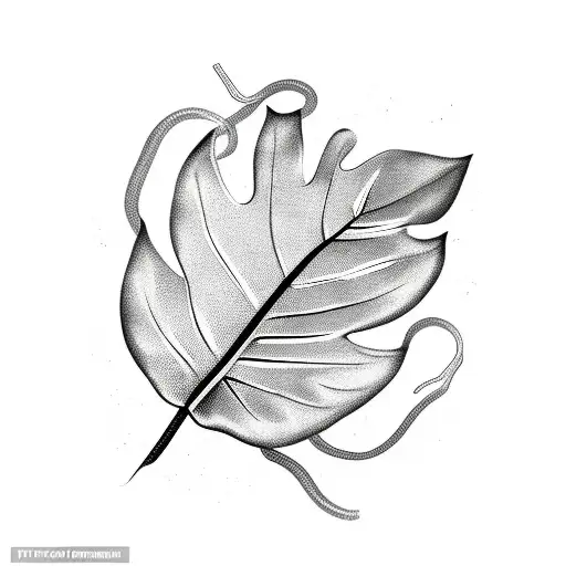 monstera leaves, snake, 13, taurus, tree on finger, greenery tattoo design idea