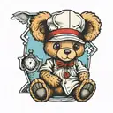 teddy bear sitting nurse   tattoo design idea