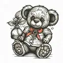 teddy bear sitting nurse   tattoo design idea