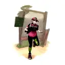 Rebecca from Cyberpunk Edgerunners with her shotgun tattoo design idea