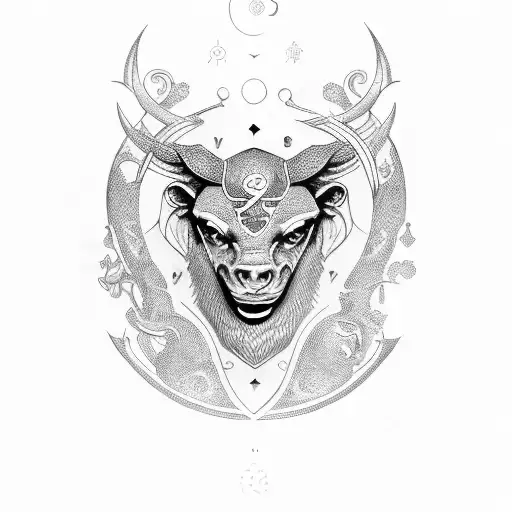Greek with zodiac signs tattoo design idea