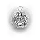 A pocket watch with gears and cogs forming a tree of life tattoo design idea