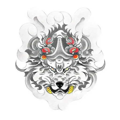 rey lobo negro tattoo design idea
