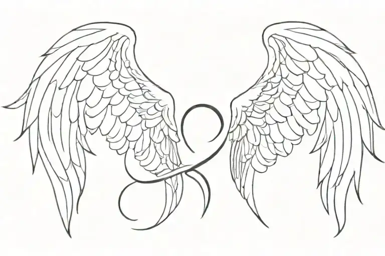 gothic angel wings spread tattoo design idea