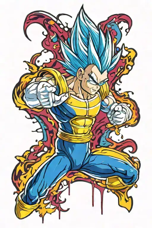 Vegeta facing tattoo design idea