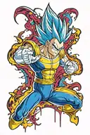 Vegeta facing tattoo design idea