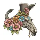 western jewelry pawprint floral design tattoo design idea
