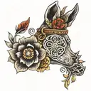 western jewelry pawprint floral design tattoo design idea