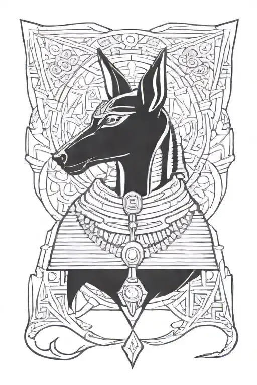 Anubis egypcian god tattoo design idea