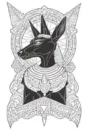 Anubis egypcian god tattoo design idea
