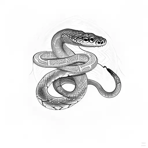 long snake with the word lucifer hidden in it tattoo design idea