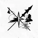 surreal, punk, boho, symbol tattoo design idea