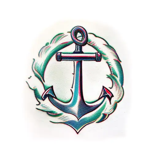 Anchor with Familia on it and CD, BD and SD on it tattoo design idea