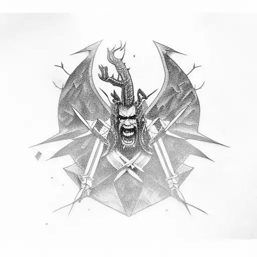 Geralt and roach from the witcher series tattoo design idea