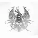 Geralt and roach from the witcher series tattoo design idea