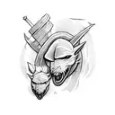 Geralt and roach from the witcher series tattoo design idea
