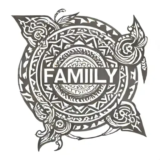 tribal circular type near the elbow that means family tattoo design idea