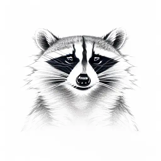 Raccoon smoking and holding guns tattoo design idea