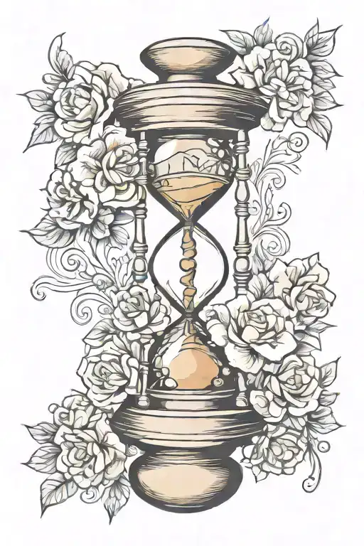 hourglass combined tattoo design idea