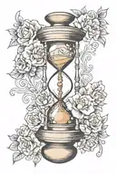 hourglass combined tattoo design idea