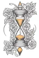 hourglass combined tattoo design idea