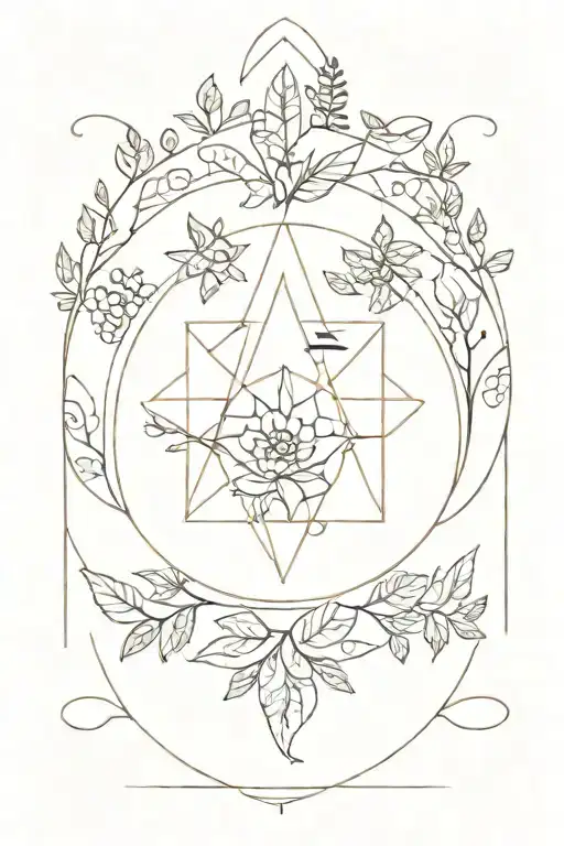 A mandala design incorporating elements of motherhood, plants, and therapy symbols, creating a harmonious and meaningful tattoo tattoo design idea