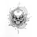 skeleton hanging off of a collar bone tattoo design idea