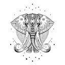 Elephant constellation with Scorpio, Gemini, and Aries symbols tattoo design idea