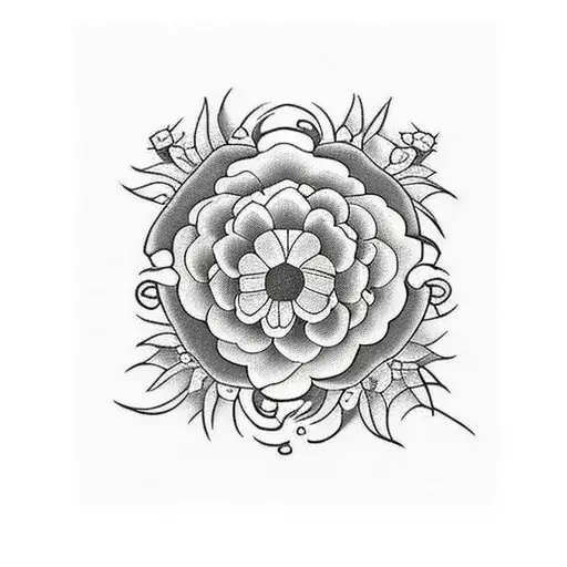 chest tattoo of flowers transitioning from real flowers to lines flowers for women tattoo design idea