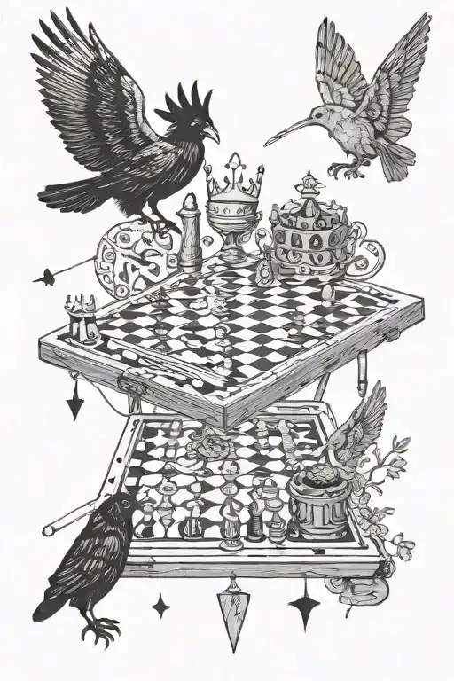 neo expressionism, backgammon, crown, car, four leaf clover, basquiat crown, angel, crows tattoo design idea