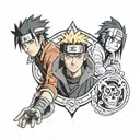 naruto sasuke neji gaara tattoo design idea